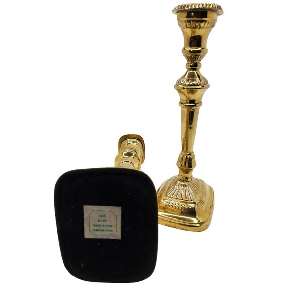 vintage pair of rare solid brass square top india style very decorative candle s - Picture 4 of 4